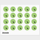 Zwarte Krekel Ronde Sticker (Vel)