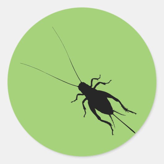 Zwarte Krekel Ronde Sticker (Voorkant)