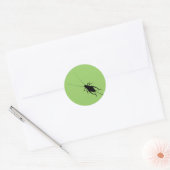 Zwarte Krekel Ronde Sticker (Envelop)