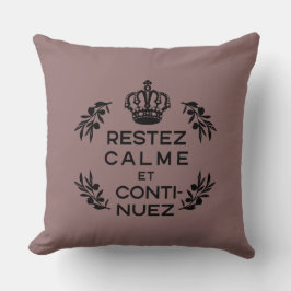 zwarte krest Franse Keep Calm en Carry Kussen