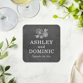 zwarte-krijtbord bruiloft monogram kartonnen onderzetters