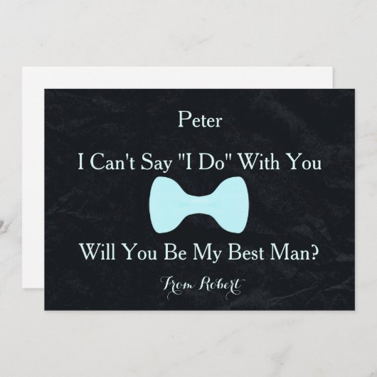 Zwarte krijtbordboog word jij mijn Bestman Kaart (Voorkant / Achterkant)