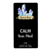 Zwarte-kristalplaatlabels voor Mystical Crystal Etiket (Voorkant)