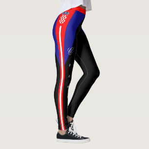 Zwarte Kroatische mode leggings, Kroatische vlag Leggings