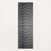Zwarte krokodil alligator huid faux lederen print yogamat (Voorkant)