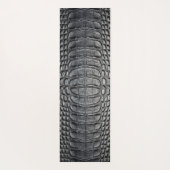 Zwarte krokodil alligator huid faux lederen print yogamat (Achterkant)