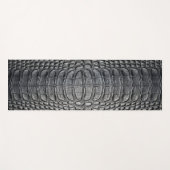 Zwarte krokodil alligator huid faux lederen print yogamat (Voorkant (horizontaal))