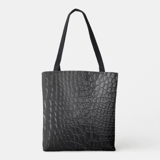 zwarte krokodil-Canvas tas (Achterkant)