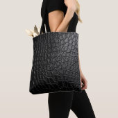zwarte krokodil-Canvas tas (Dichtbij)