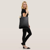 zwarte krokodil-Canvas tas (Op model)