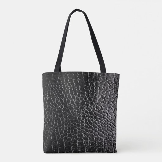 zwarte krokodil-Canvas tas (Achterkant)