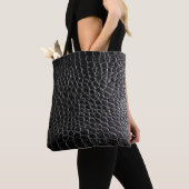 zwarte krokodil-Canvas tas (Dichtbij)
