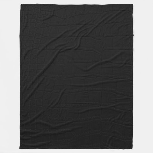 Zwarte krokodil huid print fleece deken (Voorkant)