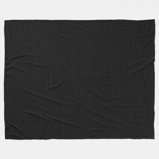 Zwarte krokodil huid print fleece deken (Voorkant (Horizontaal))