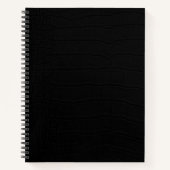 Zwarte krokodil huid print notitieboek (Voorkant)