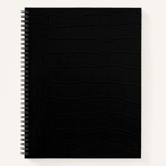 Zwarte krokodil huid print notitieboek (Voorkant)