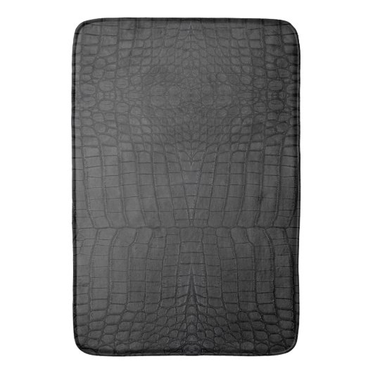 Zwarte Krokodillen Leerprint Badmat (Voorkant Verticaal)