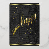Zwarte krokodillenleer Print Happy Holiday Kaart (Voorkant)