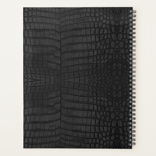 Zwarte Krokodillenleerprint Planner (Achterkant)