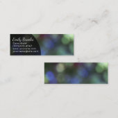 Zwarte Kromme over Groene & Paarse Bokeh Mini Visitekaartje (Voorkant / Achterkant)