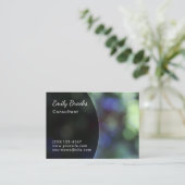 Zwarte Kromme over Groene & Paarse Bokeh Visitekaartje (Staand voorkant)