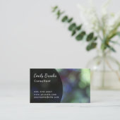 Zwarte Kromme over Groene & Paarse Bokeh Visitekaartje (Staand voorkant)