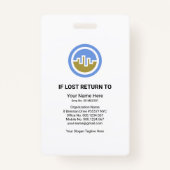 Zwarte kromtegolven Medische Doctor Foto Badge (Achterkant)