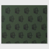 Zwarte kronen cadeaupapier | Luxe bruiloften (Vlak)