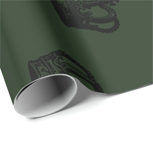 Zwarte kronen cadeaupapier | Luxe bruiloften (Rol Hoek)