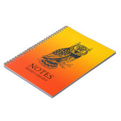 Zwarte kronkel op gele en oranje achtergrond notitieboek (Linkerzijde)