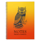 Zwarte kronkel op gele en oranje achtergrond notitieboek (Voorkant)