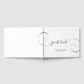 Zwarte Kronkelende Scriptie Bruiloft Gastenboek (Volledig)