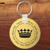 Zwarte kroon - Faux Gold Foil Sleutelhanger (Voorkant)