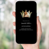 Zwarte kroon foto Quinceanera Kaart