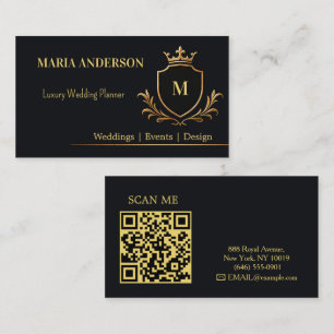 Zwarte Kroon Goud Premium Luxe Identiteit Design Visitekaartje
