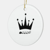 Zwarte Kroon Koningin Tekst Stijl Keramische Cirke Keramisch Ornament (Links)
