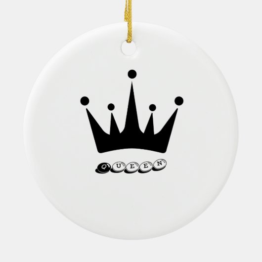 Zwarte Kroon Koningin Tekst Stijl Keramische Cirke Keramisch Ornament (Achterkant)