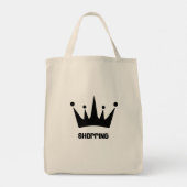 Zwarte Kroon Winkel Tekst Boodschappentas Tote Bag (Achterkant)