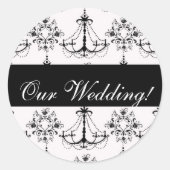 Zwarte kroonluchter bruiloft Sticker (Voorkant)