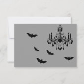 Zwarte kroonluchter en vleermuizen RSVP Kaartje (Achterkant)