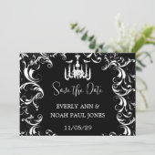 Zwarte kroonluchter liefde vogel bruiloft kaart (Staand voorkant)