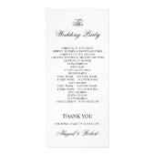 Zwarte kroonluchter Old Money huwelijksprogramma Reclamekaart (Achterkant)