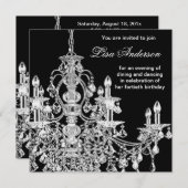 Zwarte kroonluchter Vrouw  40ste verduidagingsfees Kaart (Voorkant / Achterkant)