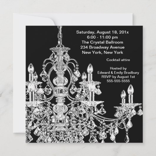 Zwarte kroonluchter Vrouw 40ste verduisterfeest Kaart (Achterkant)