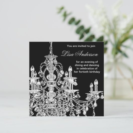 Zwarte kroonluchter Vrouw  40ste verpartij Kaart (Staand voorkant)