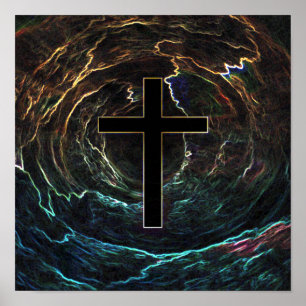 ZWARTE KROS MET KORTE HOOGTE POSTER