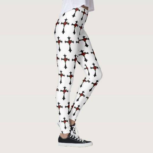Zwarte kruis en Roos Leggings (Rechts)