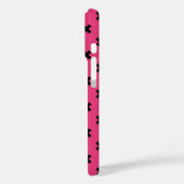 Zwarte kruissteken op fuchsia Case-Mate iPhone case (Achterkant / Links)