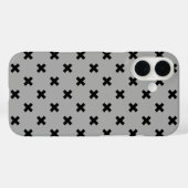 Zwarte kruissteken op grijs Case-Mate iPhone case (Achterkant (horizontaal))