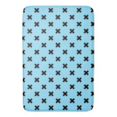 Zwarte kruisstift op babyblauw badmat (Voorkant Verticaal)